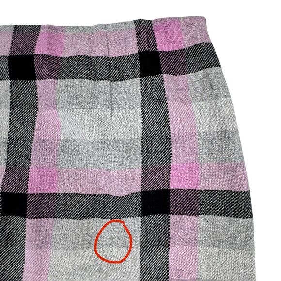 Talbots Plaid Skirt Womens 10 Gray Purple Wool Blend Academia Preppy Career - Picture 11 of 12